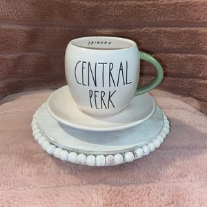 Rae Dunn central perk tea mug with plate
